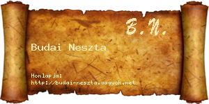 Budai Neszta névjegykártya